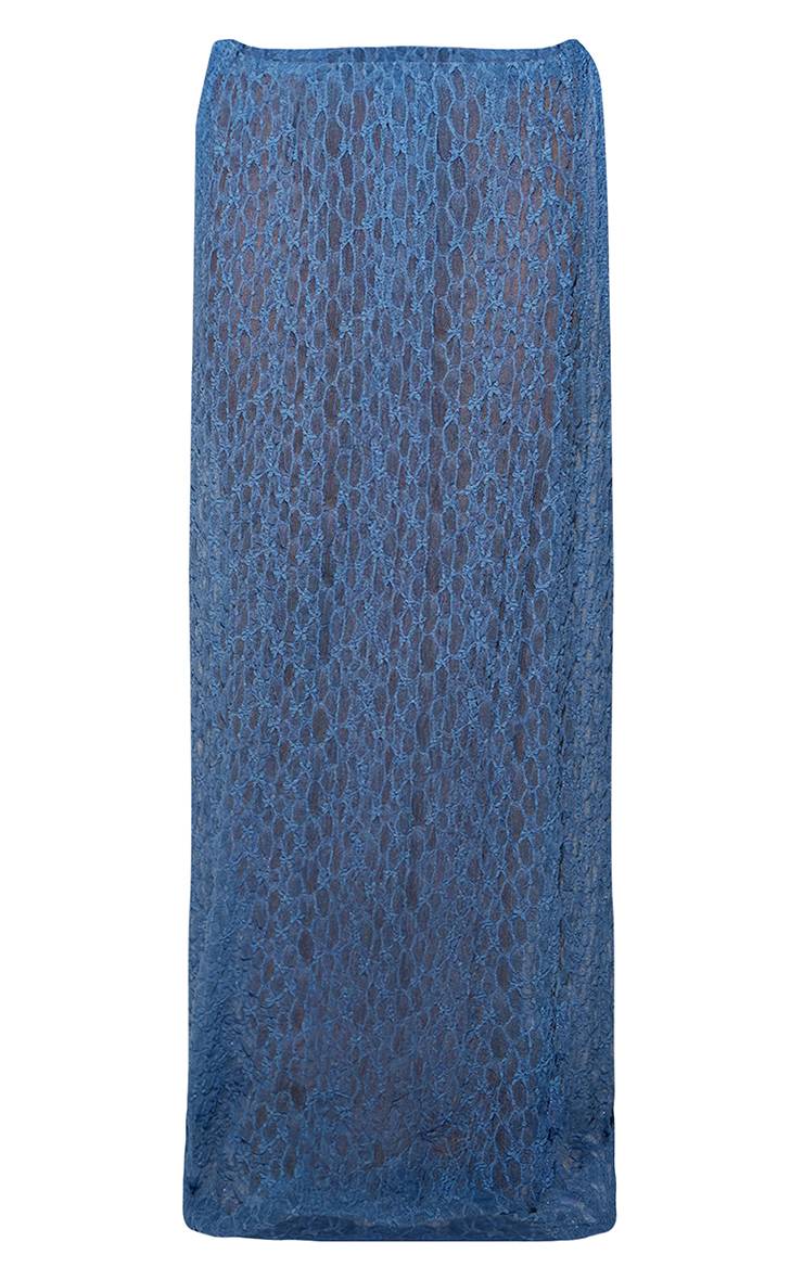 Bleu Jupe Longue De Plage Texturée À Paillettes