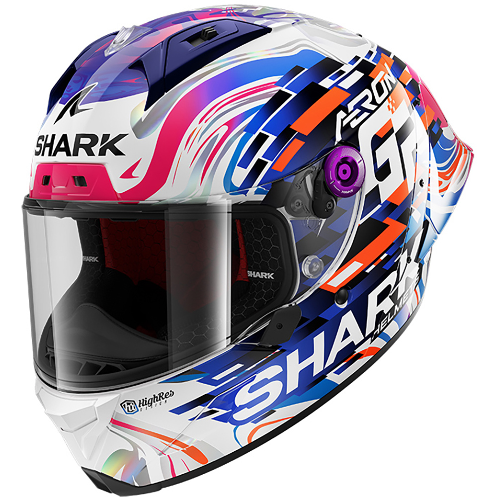 Shark - Casque Aeron GP Replica Zarco Blanc / Bleu / Orange / Brillant