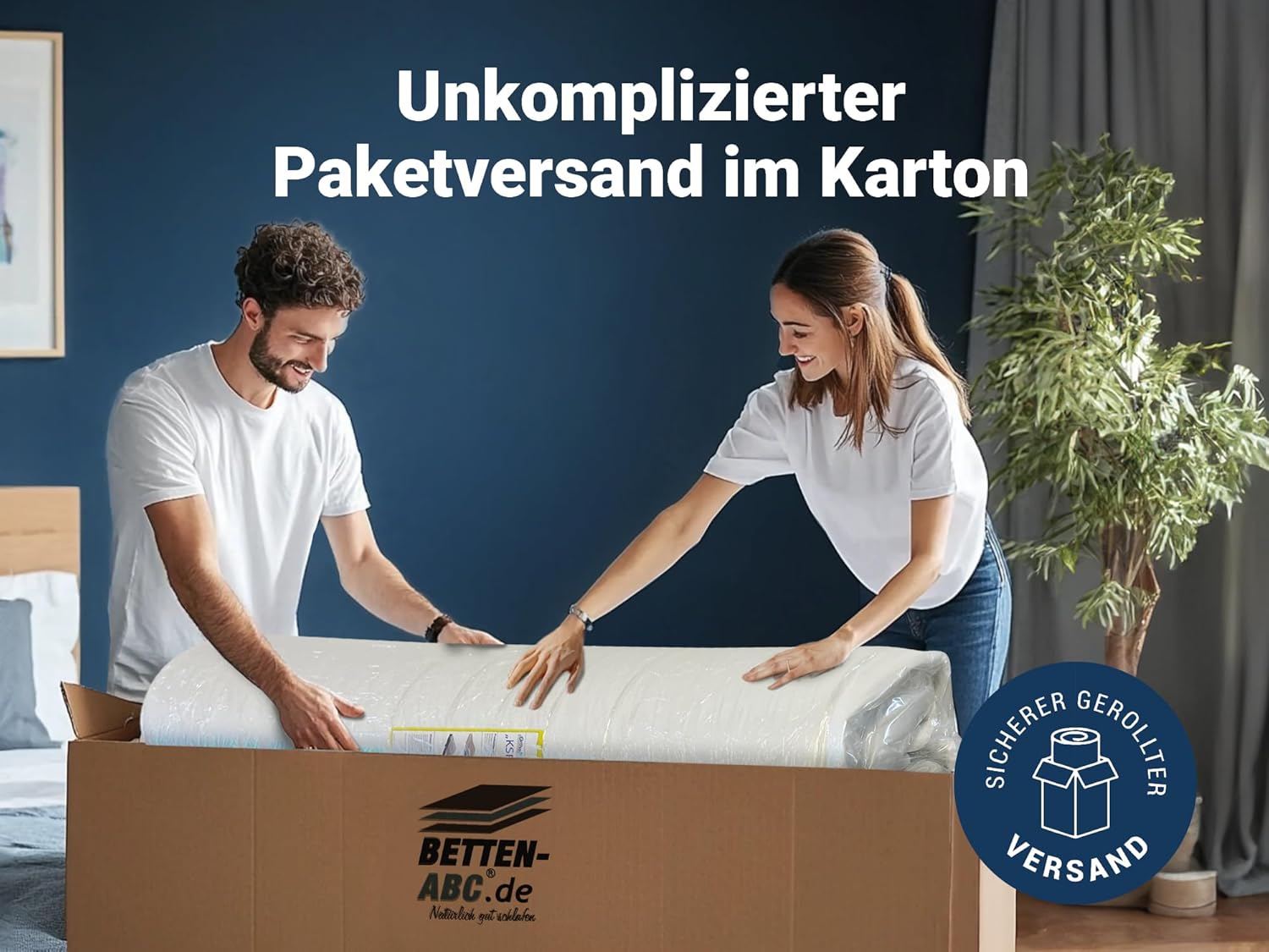 Betten-ABC - Taschenfederkern-Matratze (Traumland TFK) - 100x200 cm - 7-Zonen Matratze aus Tonnentaschenfedern - Hypoallergen & Antibakteriell - Oeko-TEX® Zertifiziert - Lieferung per Paket