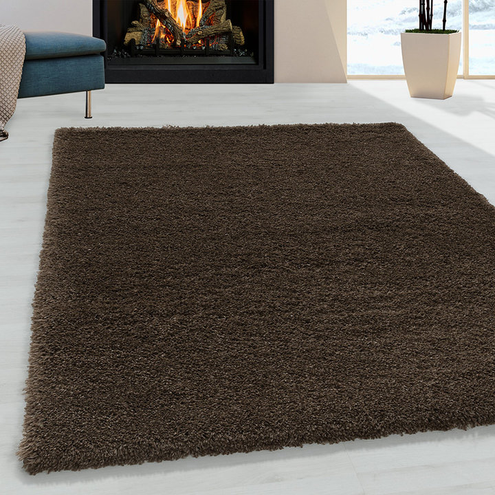 Hoogpolig vloerkleed - Fuzzy Bruin | Stijlvol