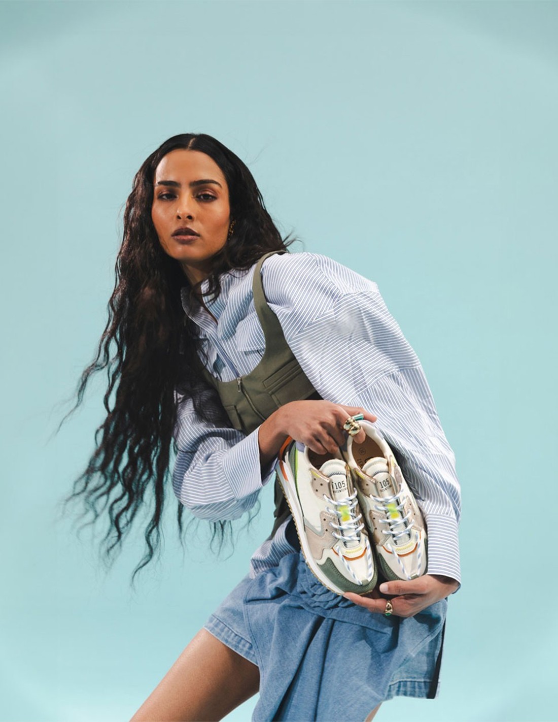 0-105 Baskets de ville Femme Trek Up Roots Multicolor Cuir/Daim
