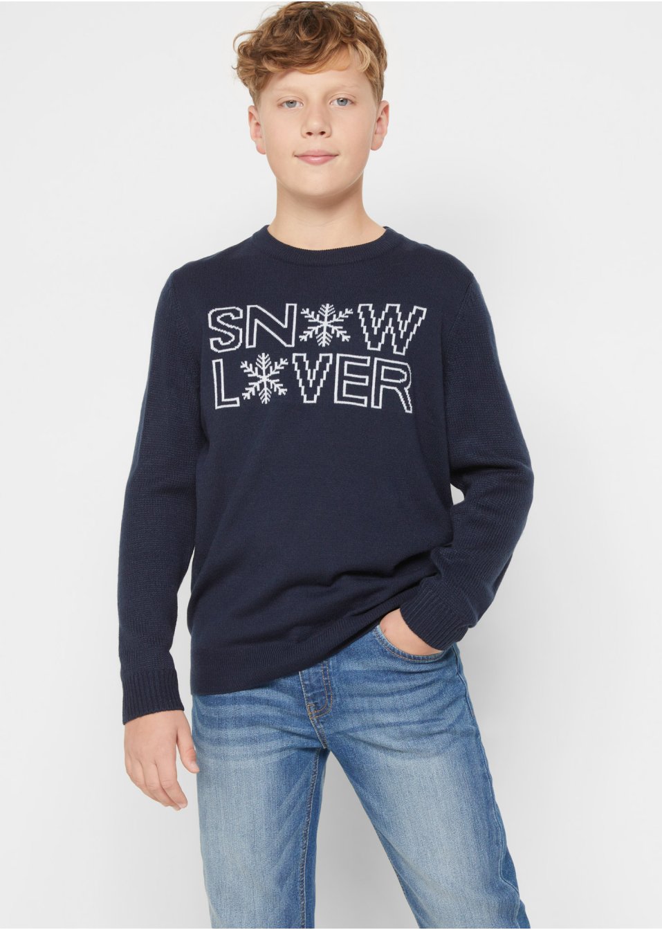 Pull en maille enfant avec motif hivernal