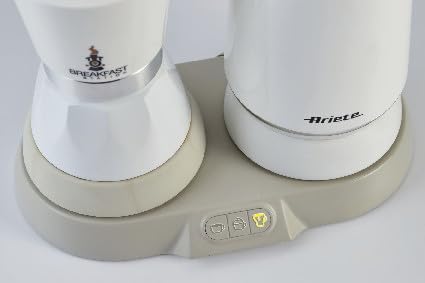 Ariete 1344 Frühstücksstation, 3 Produkte in 1: Moka-Milchaufschäumer-Heiß und Kalt, 500W, 4/2 Tassen, Hält den Kaffee warm, 5 Funktionen, Weiß