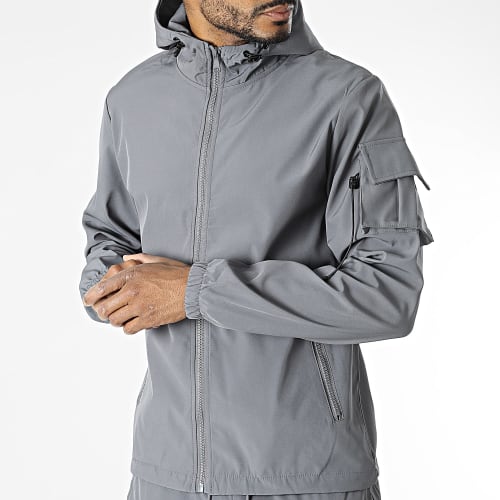 Ensemble Veste Zippée Et Pantalon Cargo Gris