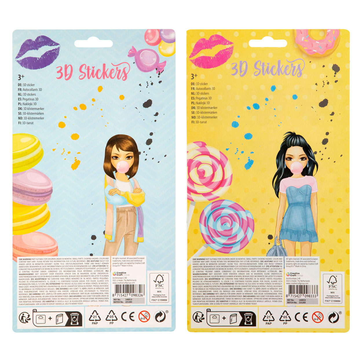Besties 3D stickervel