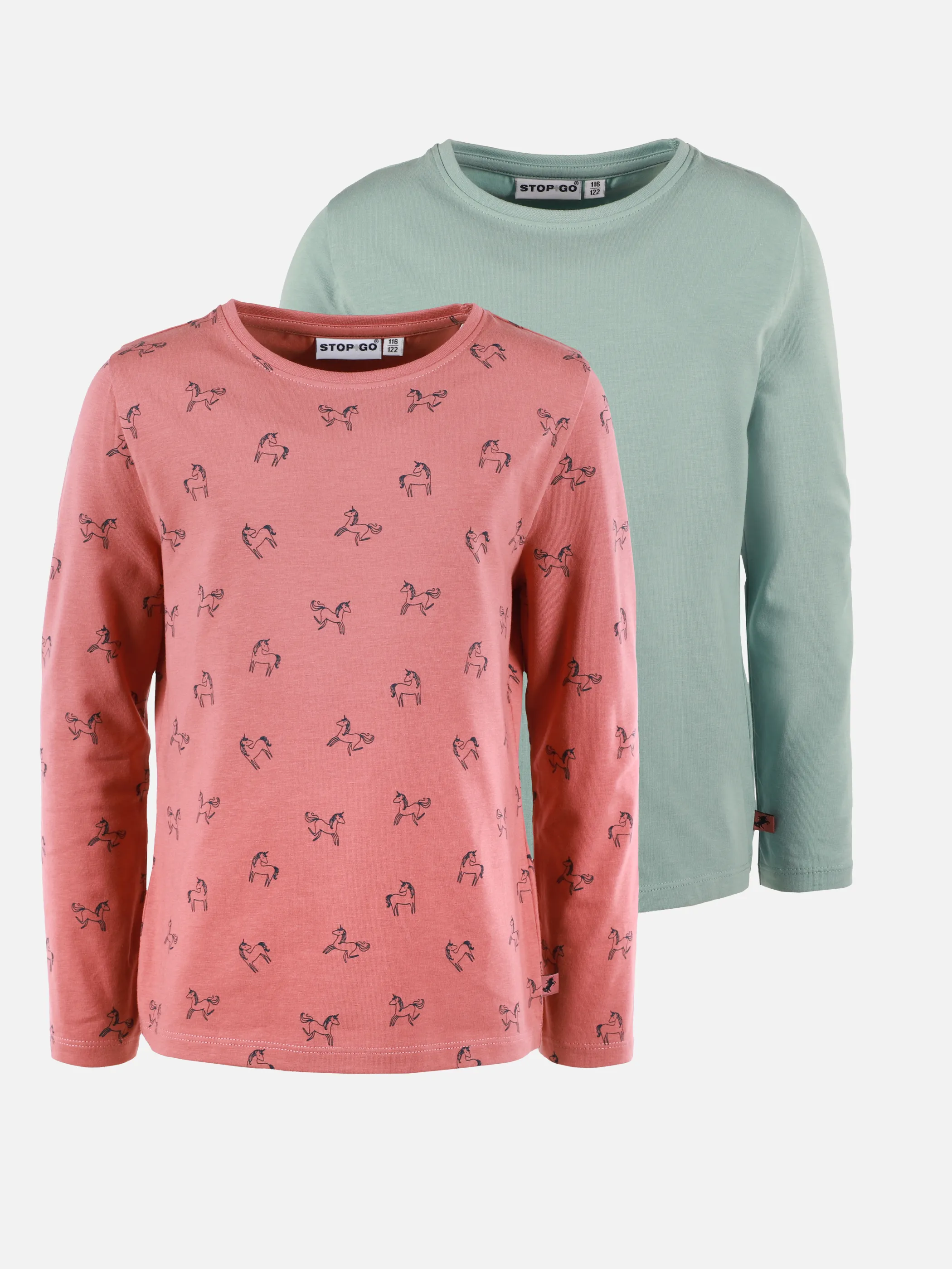 Mädchen Langarmshirt im 2er Pack