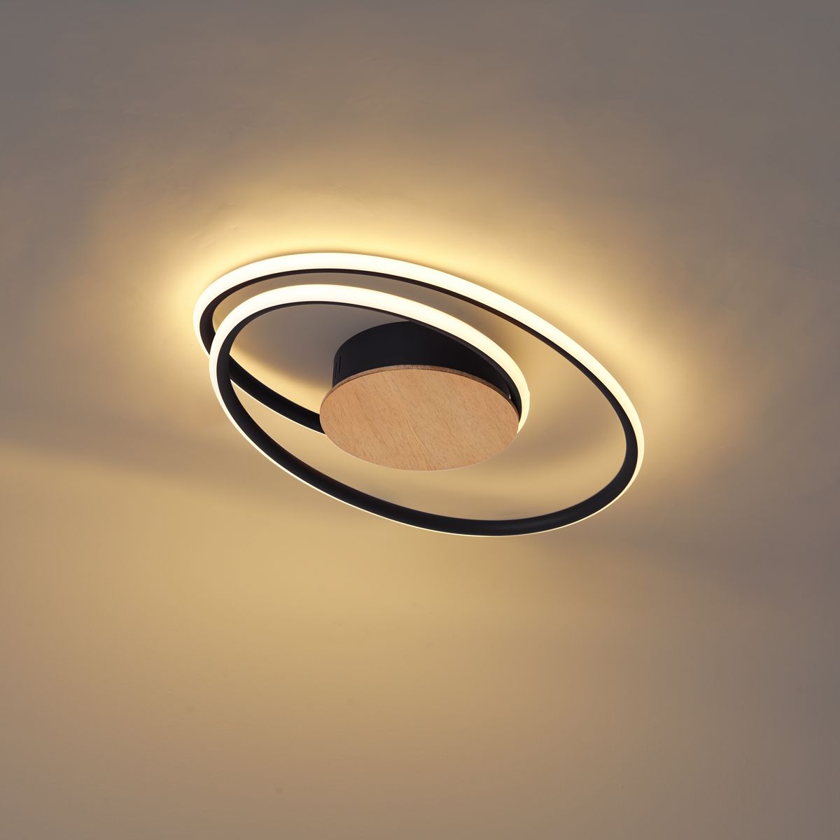 Design plafondlamp hout incl. LED 3-staps dimbaar - Rowan