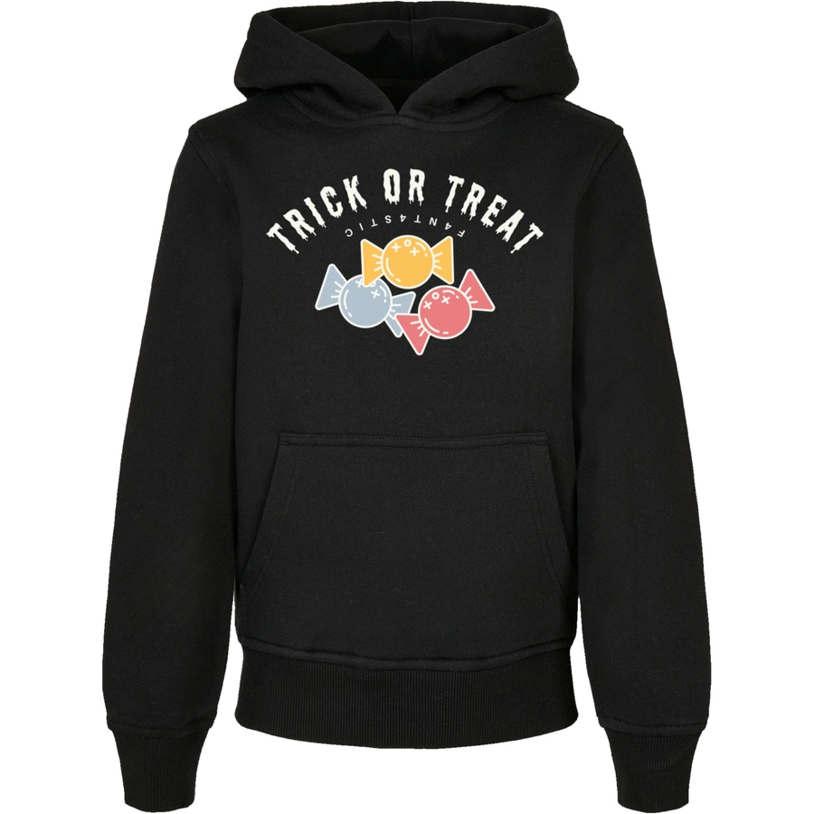 F4NT4STIC Basic Kids Hoodie Trick Or Treat Halloween schwarz