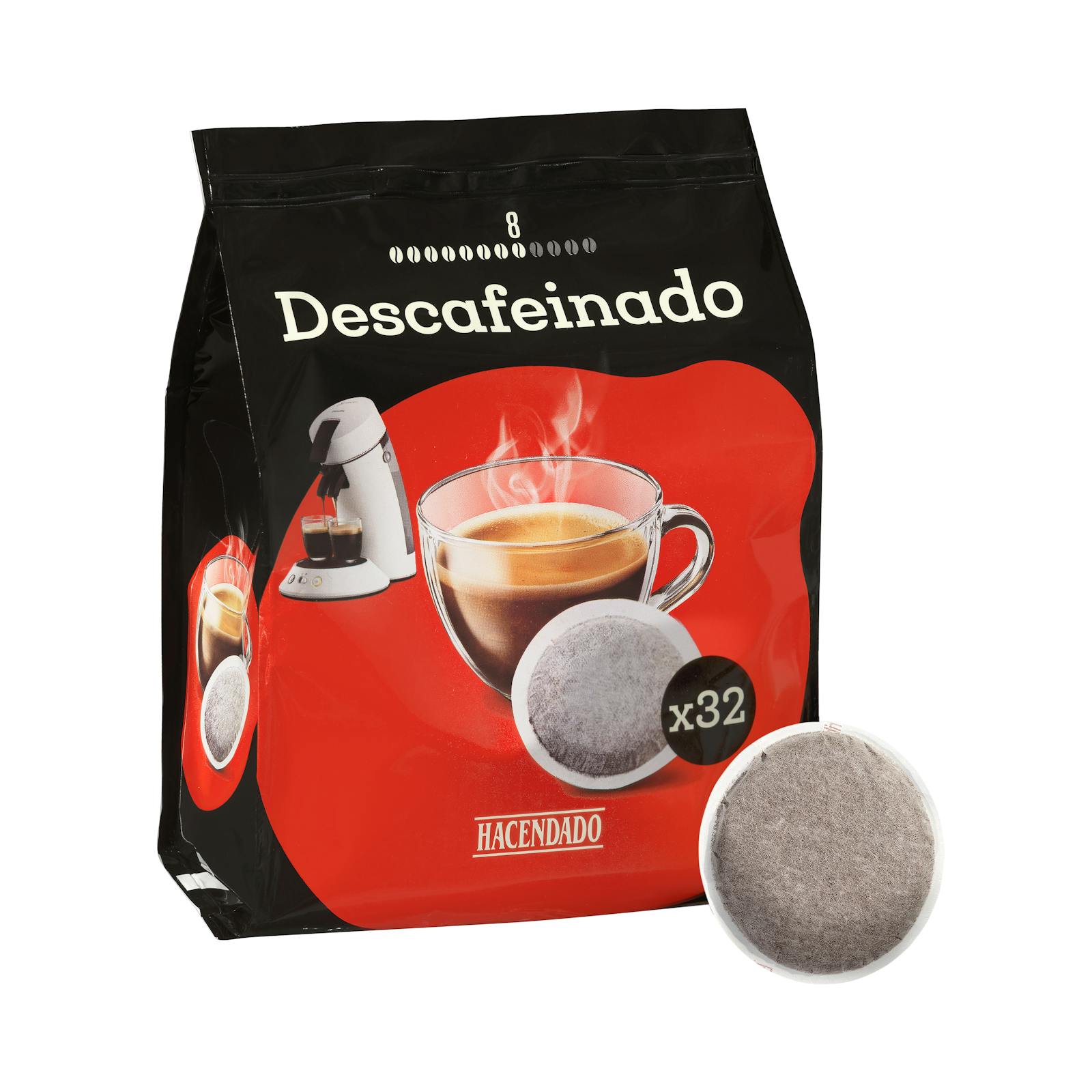Café monodose décaféiné naturel Hacendado