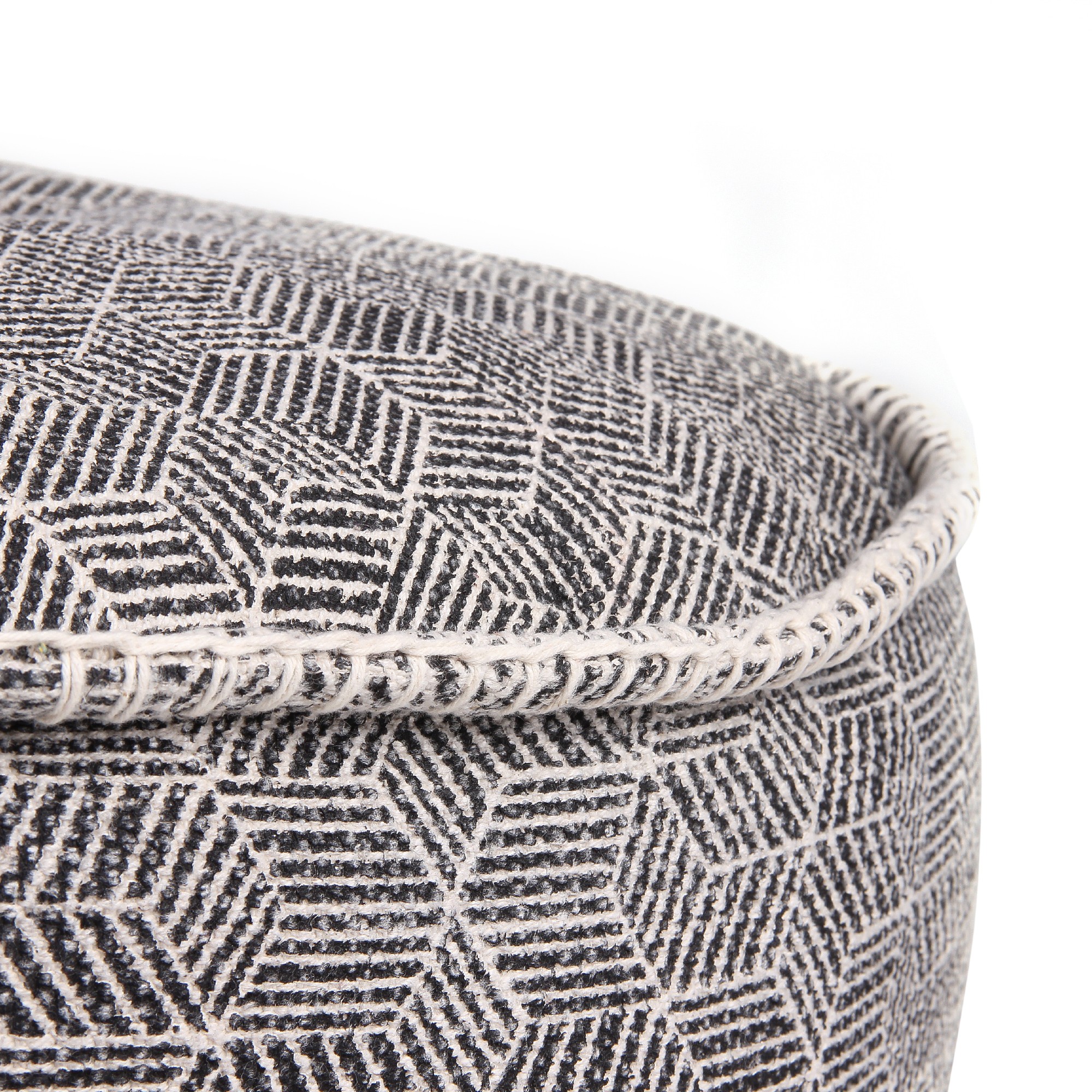 Pouf, grau/weiß Raster, Ø 60 cm, H 20 cm von fischer's lagerhaus