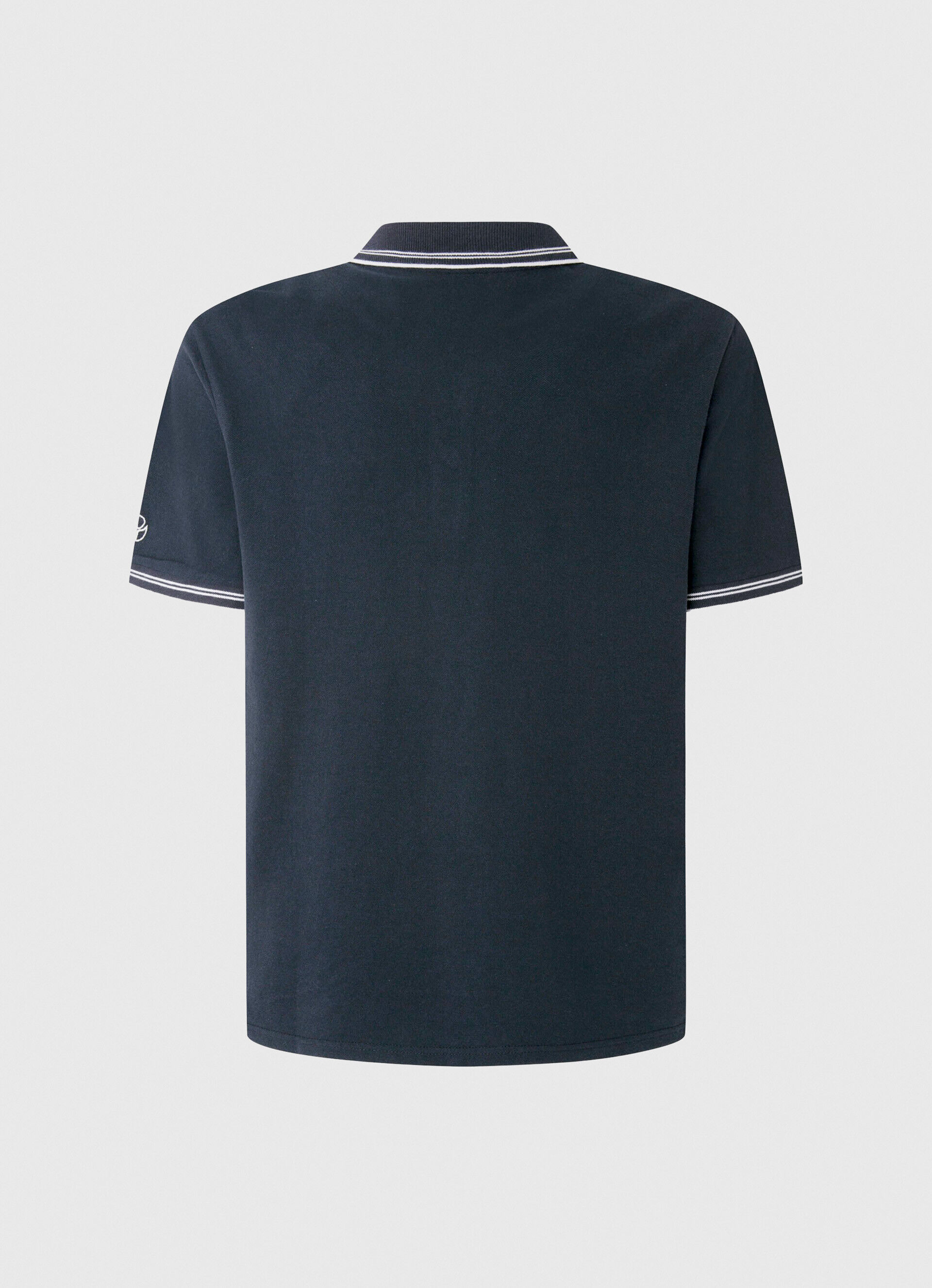 Camisa polo em piqué de algodão com logotipo bordado - azul dulwich