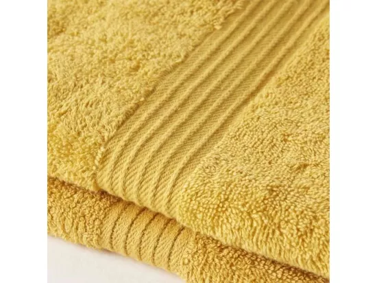 2 serviettes de toilette 50 x 90 cm 100% Coton coloris ocre