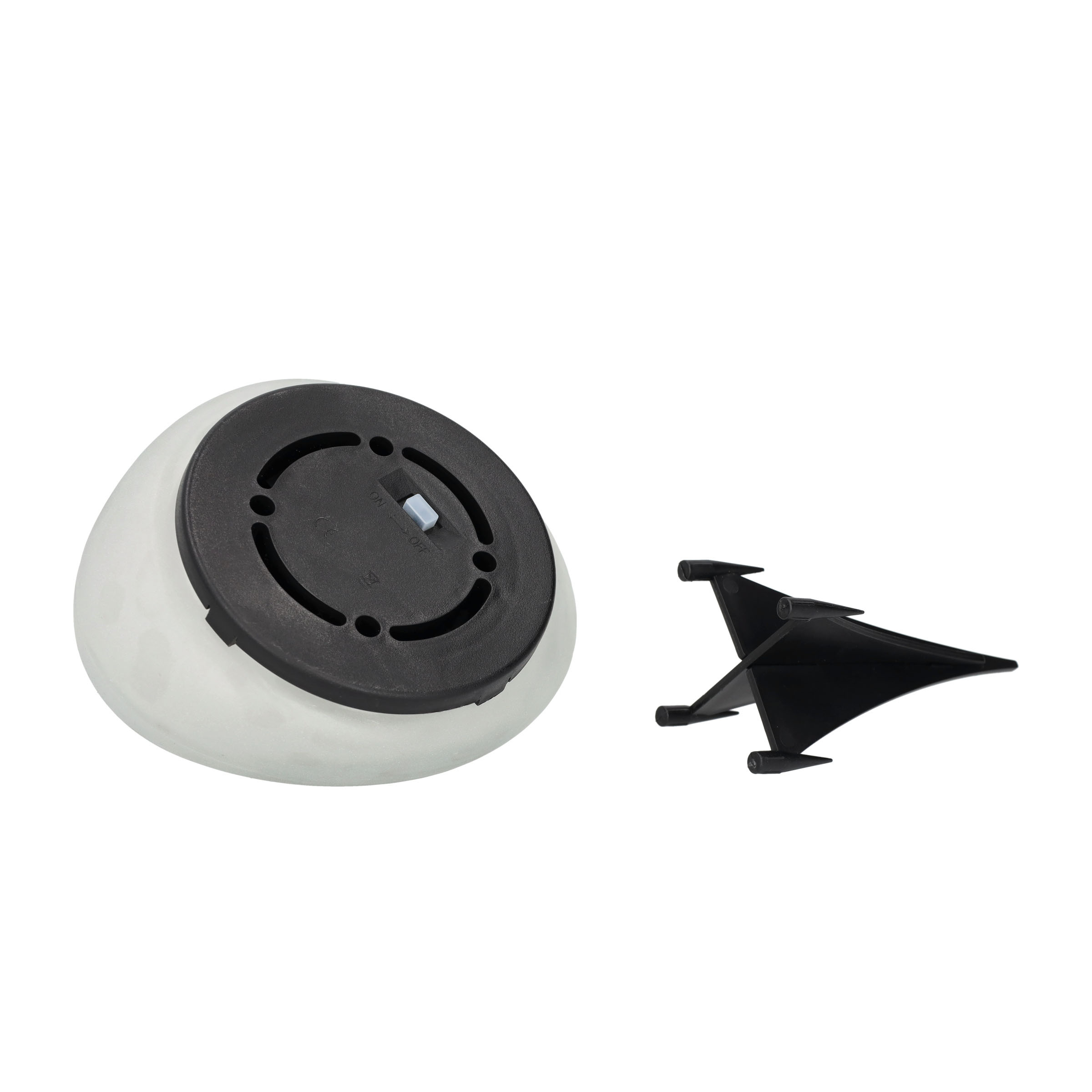 (14x13cm) Solar Glas Lampe Outdoor Gartenleuchte Wegbeleuchtung im Stein Design (IP55) - Kaltweiss
