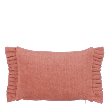 Sierkussen ruffled d.roze - l55xb35xh10cm
