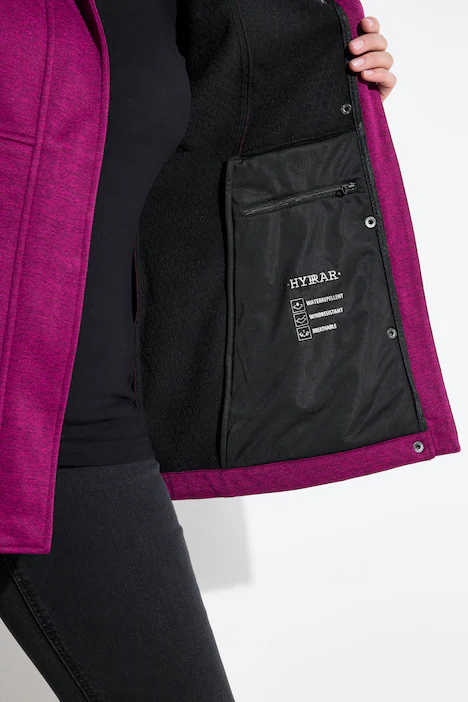 HYPRAR Softshelljacke, wasserabweisend, Kapuze, 2-Wege-Zipper, beere