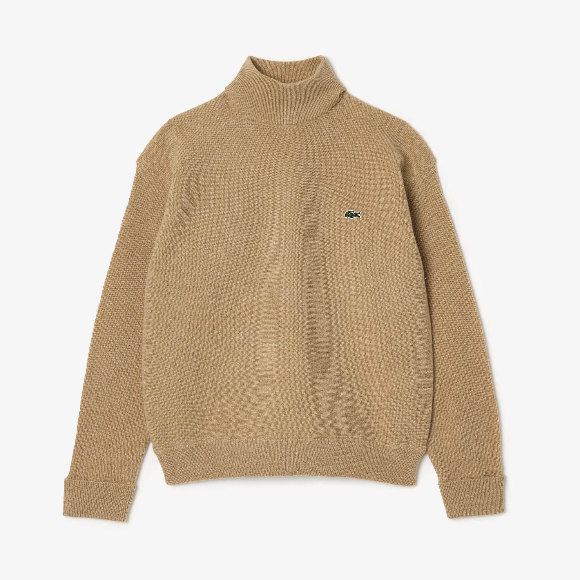 Pull Lacoste femme col montant en laine Pullovers - Marron - Lacoste - Femme
