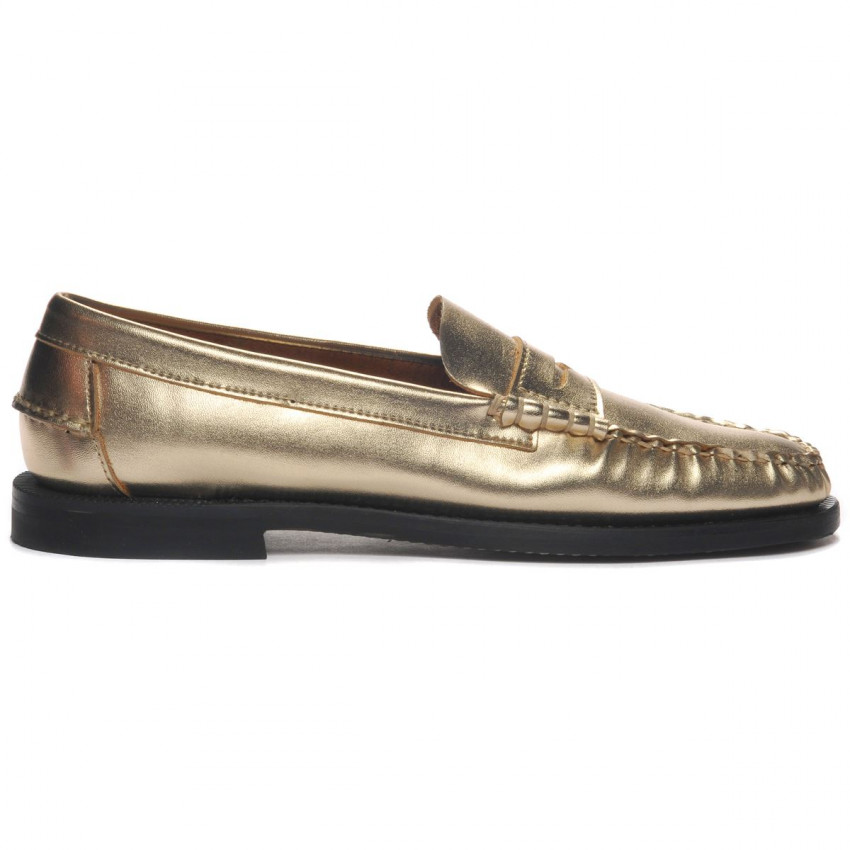 DAN MET GOLD YELLOW WOMAN MOCASSIN-Mocassin doré pour femme