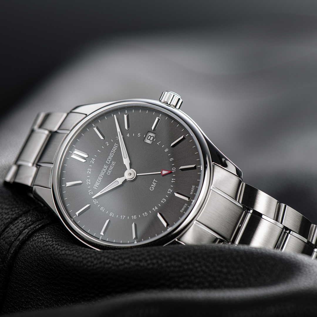 Frederique Constant Classics Quartz GMT Schwarz