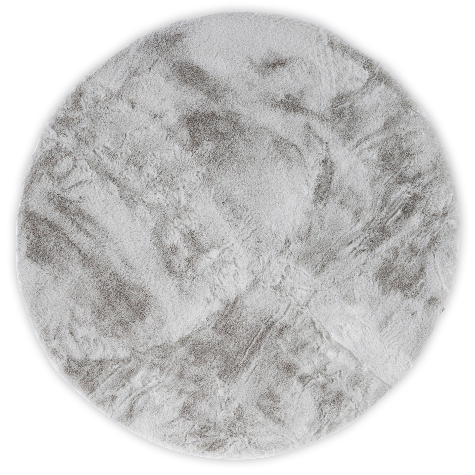 Kunstfellteppich - silver - rund - Ø 90 cm
