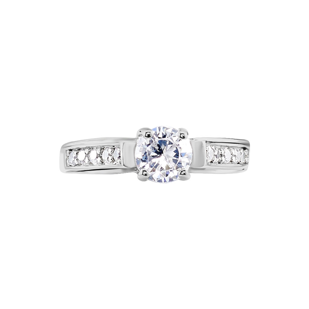 Bague Solitaire Mady Argent Blanc Oxyde De Zirconium