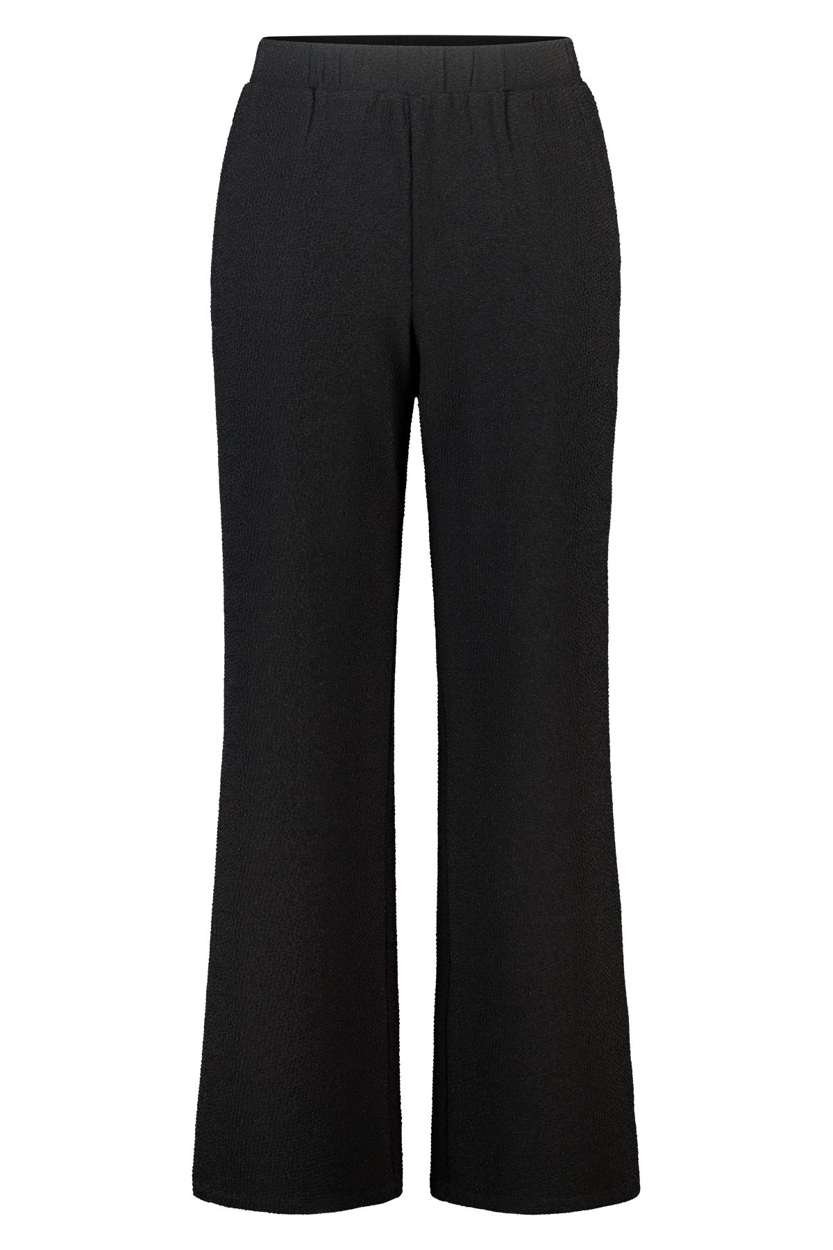 Broek met lurex en elastische tailleband Zwart