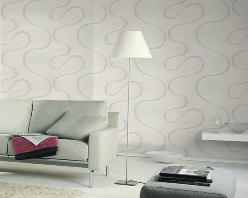 Vliesbehang 53339 Colani VISIONS abstract crème zilver
