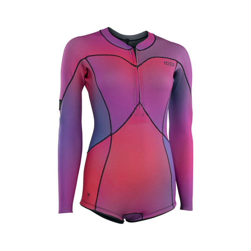 SHORTY FEMME ION AMAZE HOT 1.5MM FRONTZIP MANCHES LONGUES ROSE DARK