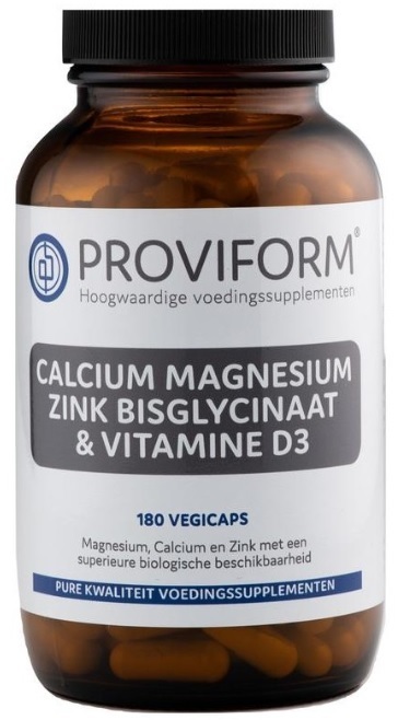 Proviform Calcium Magnesium Zink Bisglycinaat & D3 Vegicaps180vc