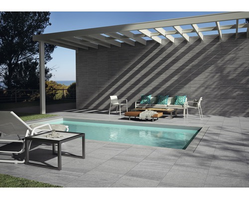 Porseleinen wand- en vloertegel Sahara antislip grijs 60 x 60 cm