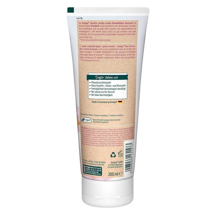 Kneipp Sensitiv leichte Lotion Mandelblüten hautz., 200 ml