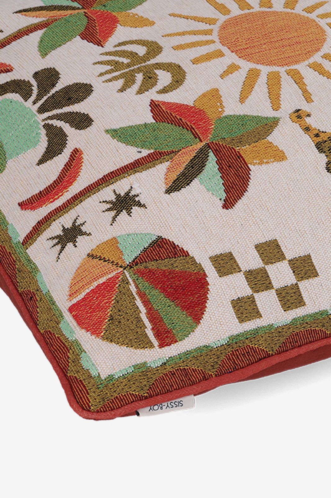Multicolour jacquard geweven kussen