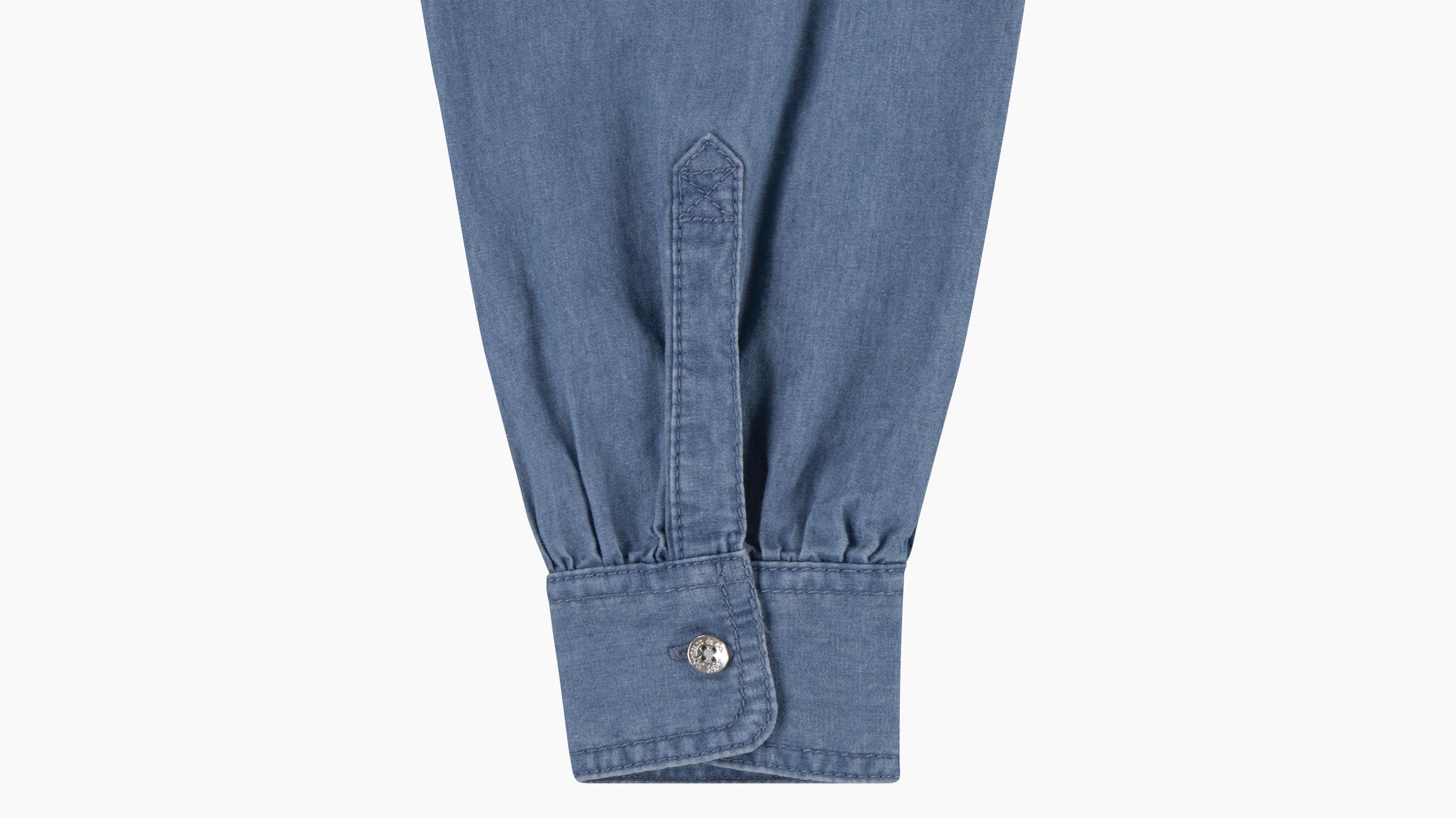 Enfant chemise western denim manche longue - Clean Medium - Bleu