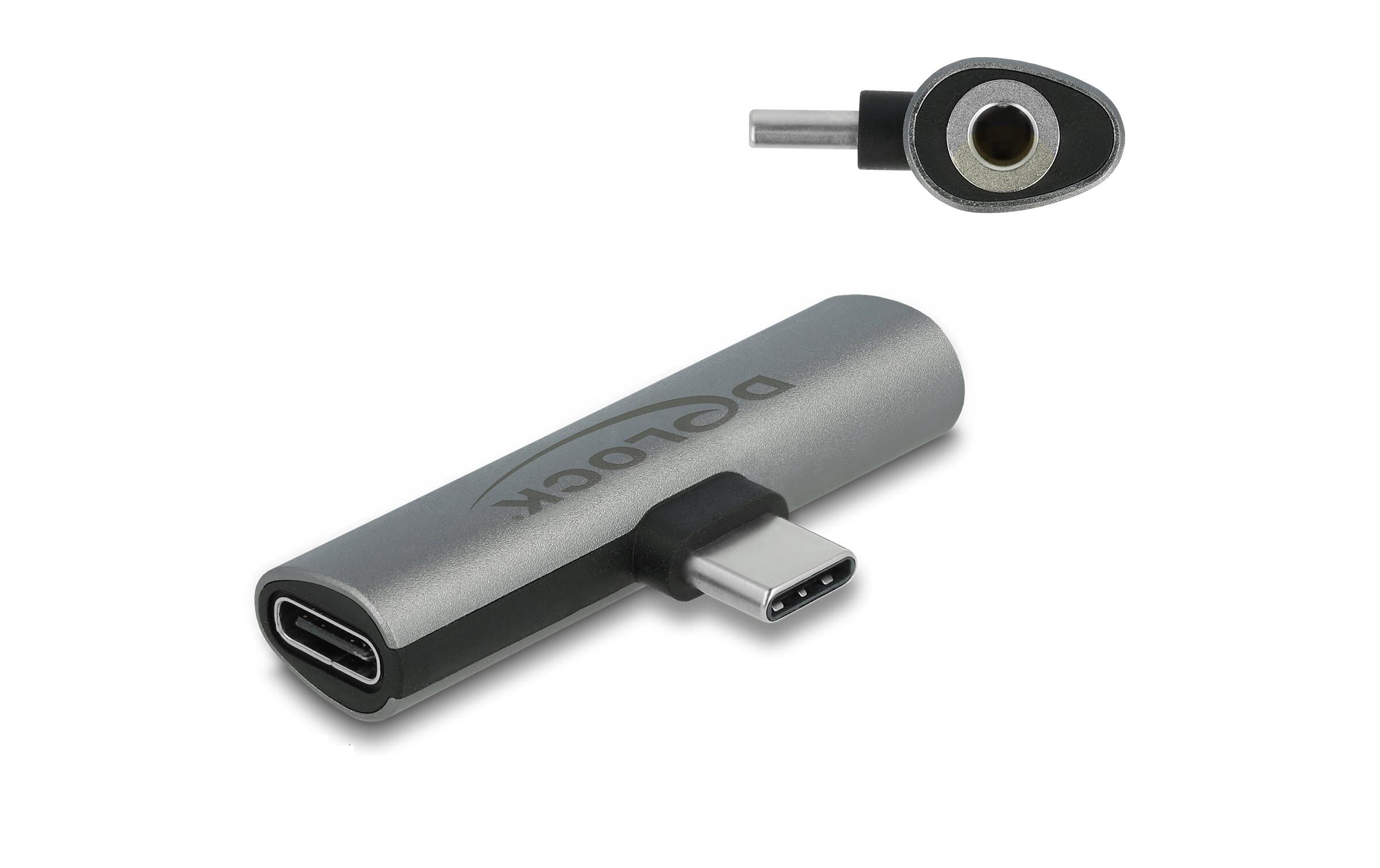 Audio-Adapter USB-C - 3.5 mm KlinkeDelock Audio Adapter USB Type-C zu Klinkenbuchse und USB Type-C PD, Grau