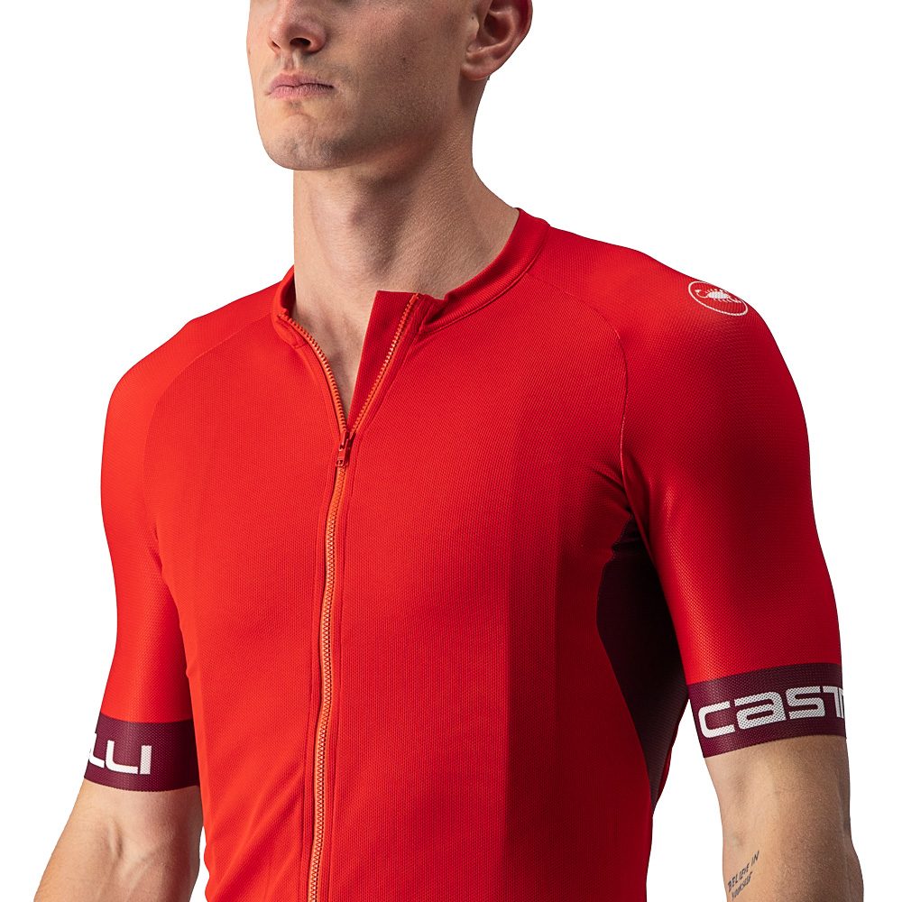 Castelli Entrata VI Radtrikot Herren red bordeaux ivory