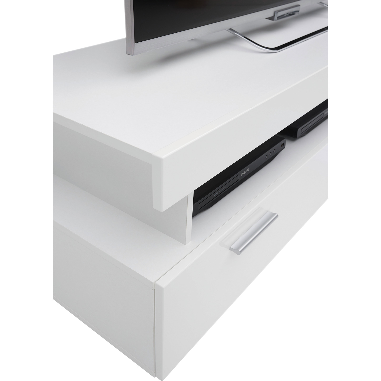 TV-Möbel Score Dekor weiss matt 140 x 48 x 45 cm