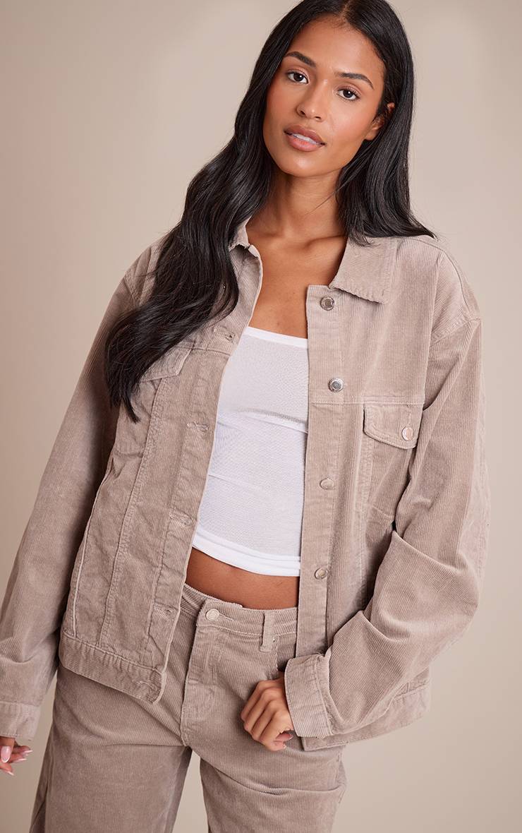 Taupe Chemise En Velours Côtelé Taupe Tall