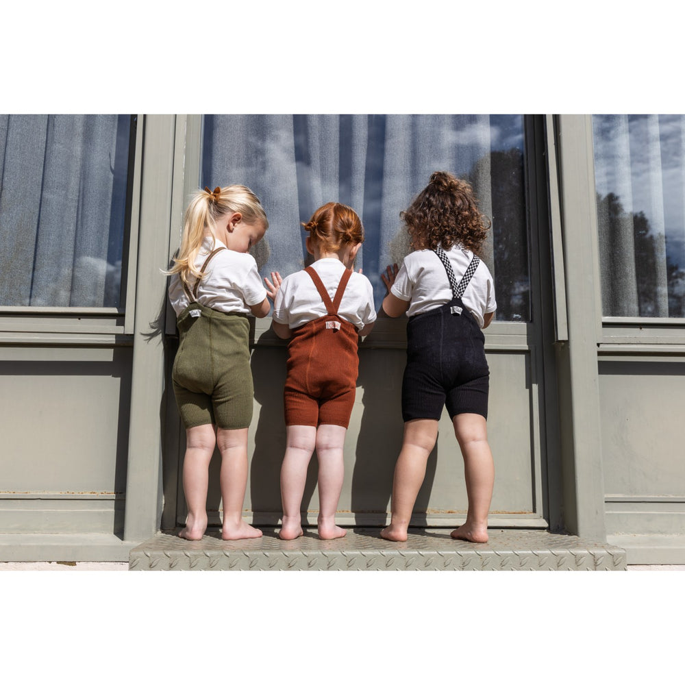 Køb Silly Silas Classic Black Checked Shorty Tights Med Seler