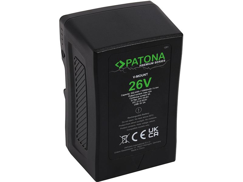 Patona Premium Akku für LED-Lampen und Videokameras LED-Lampen und Videokameras Premium Batteriesatz