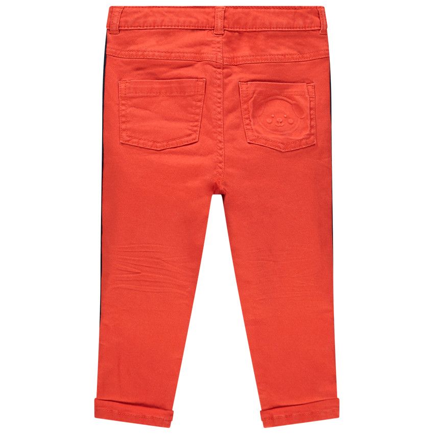 Pantalon en toile effet crinkle à bandes sur les côtés - Multicolore