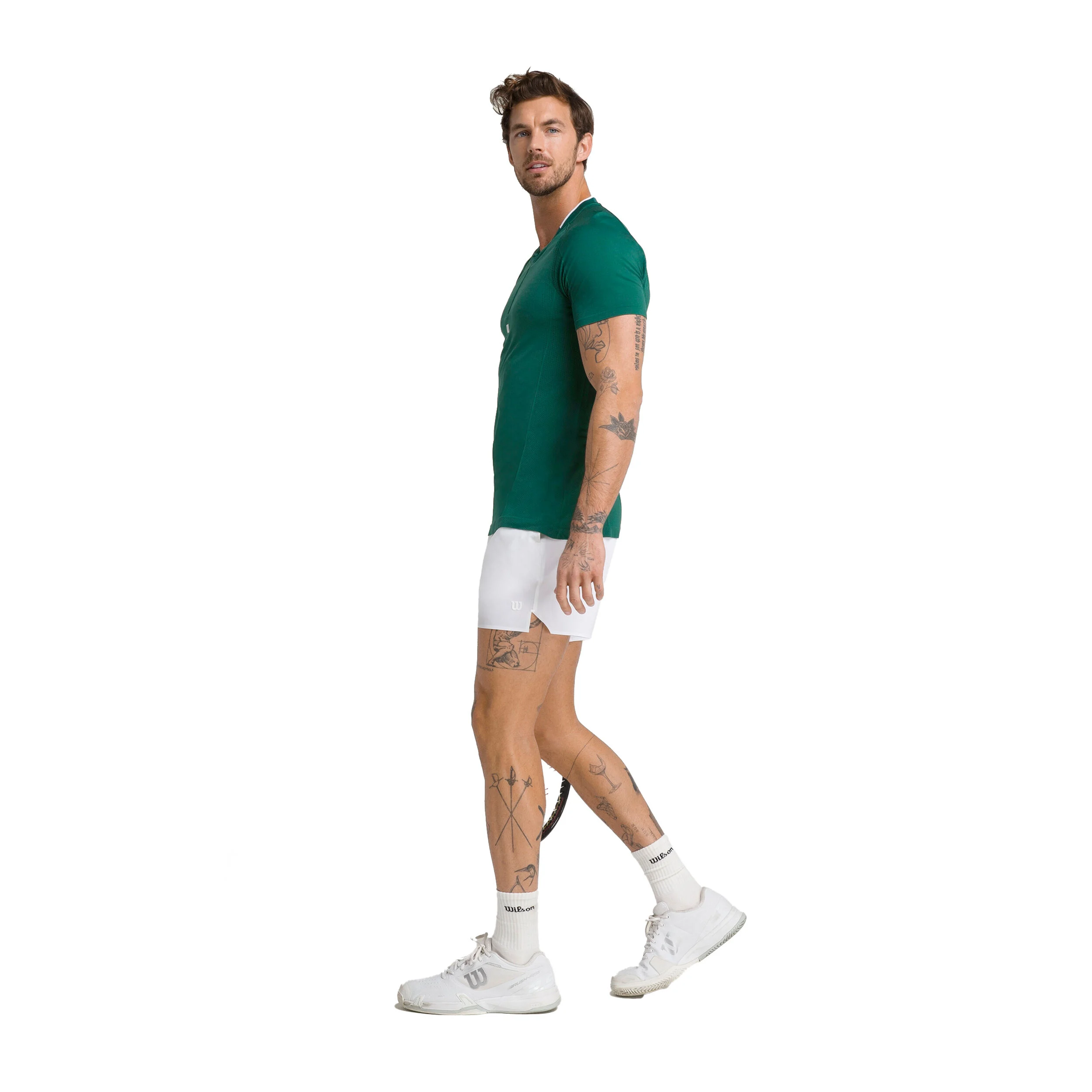 Wilson Players Seamless Zip Henley 2.0 T-shirt Hommes - Vert