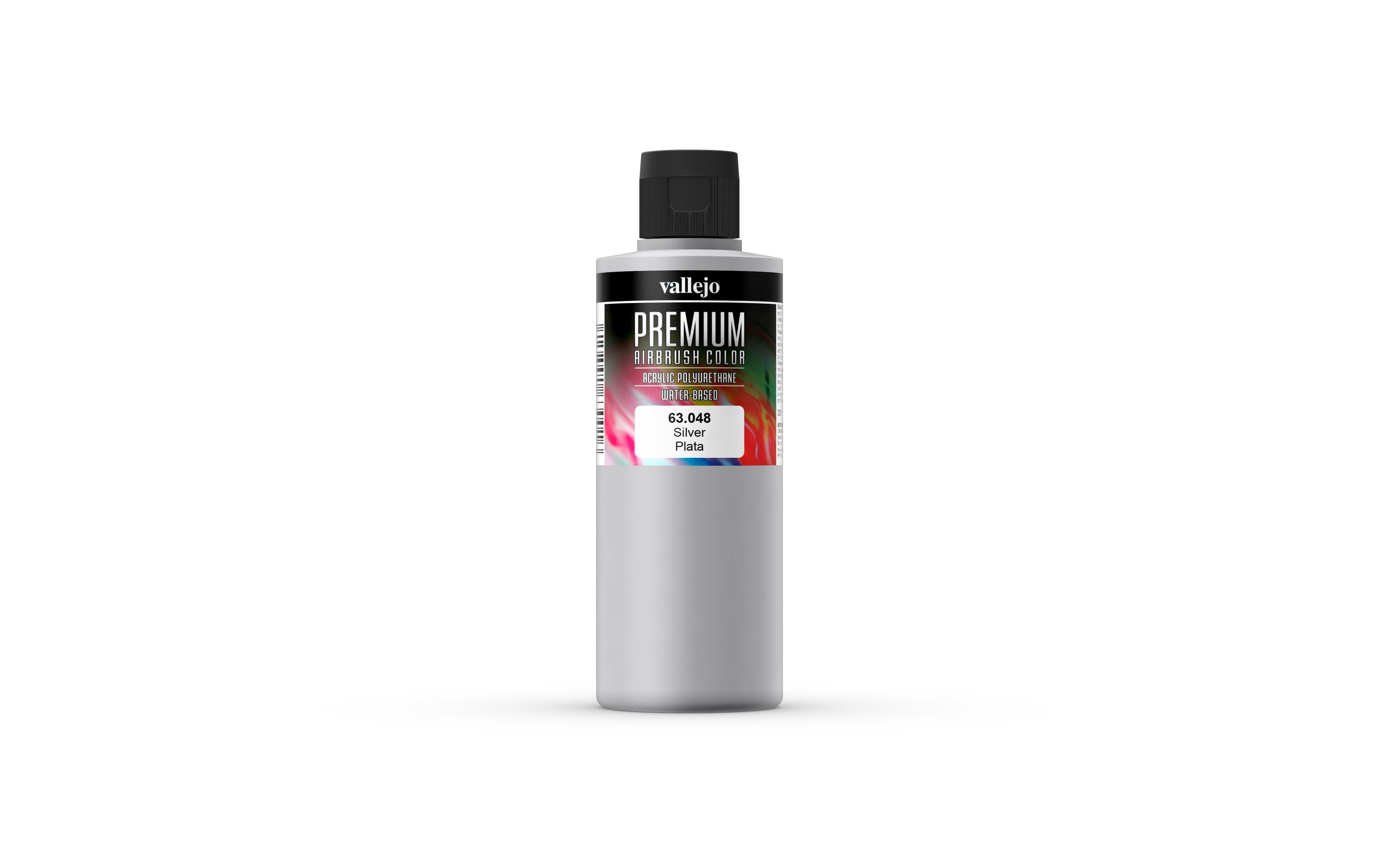 Airbrushfarbe Premium, Pearl & Metallics, Silber, 200 mlPremium Airbrush Farbe zum Lackieren von Lexan, Polycarbonat, Glasfaser, Metall und Polyethylene