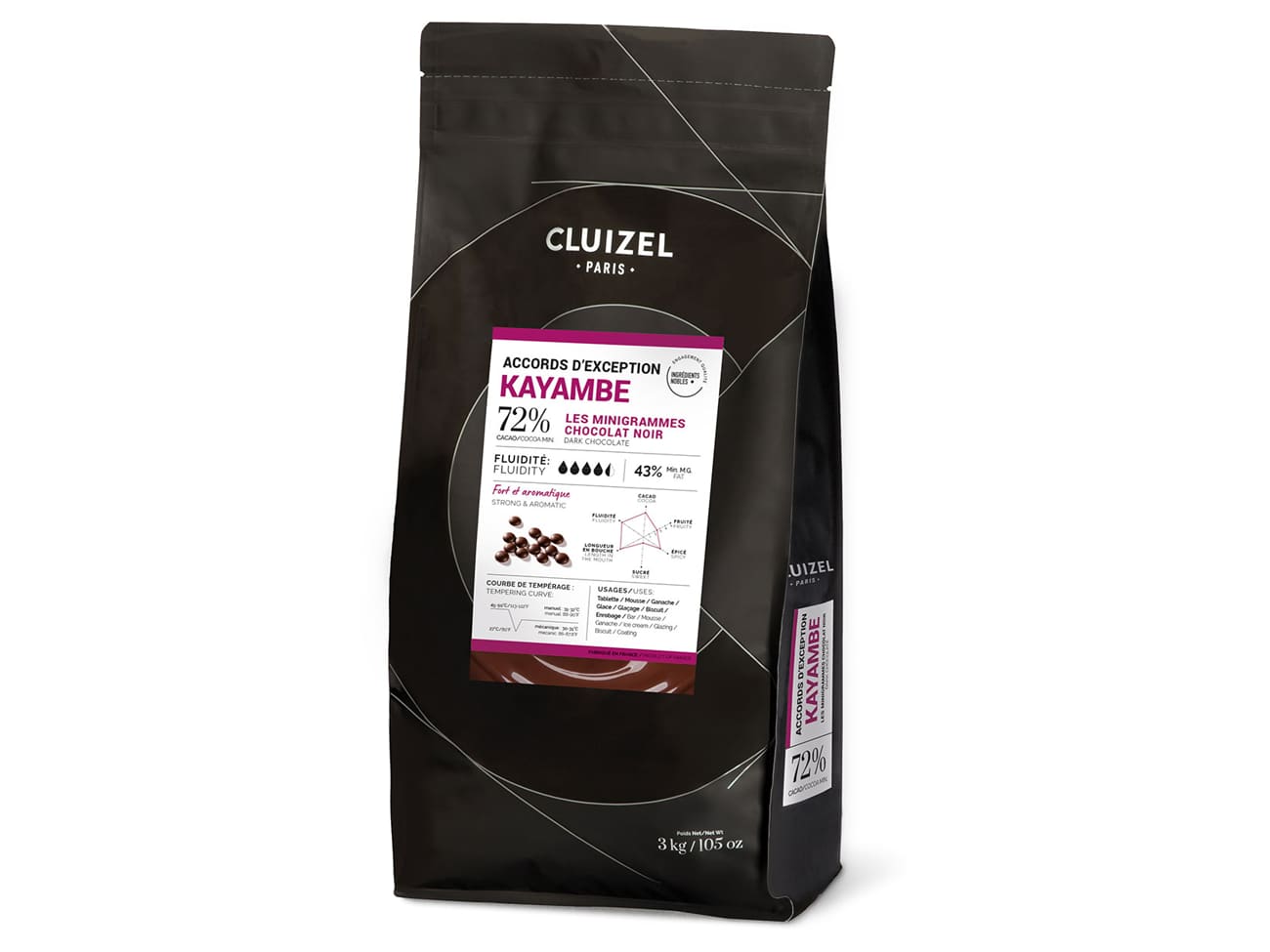 Chocolat noir Kayambe 72% - 3 kg - Cluizel