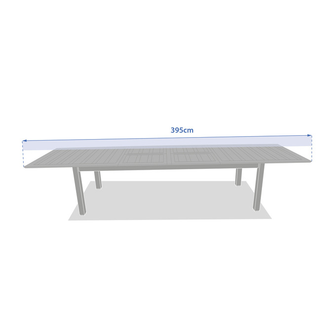Ensemble table de jardin extensible MICEIRA + 10 fauteuils empilables DIESE Graphite