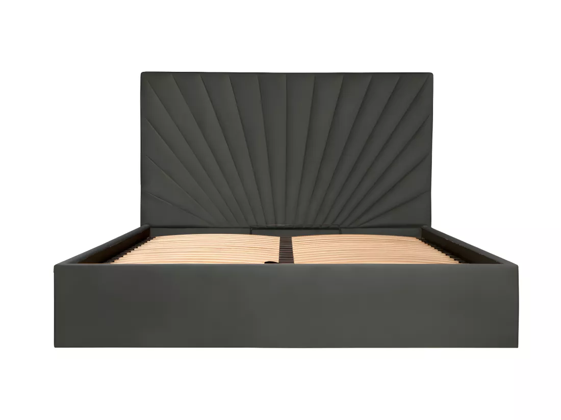 Lit coffre 160 x 200 cm - Velours - Gris anthracite - RILIODA de Pascal Morabito