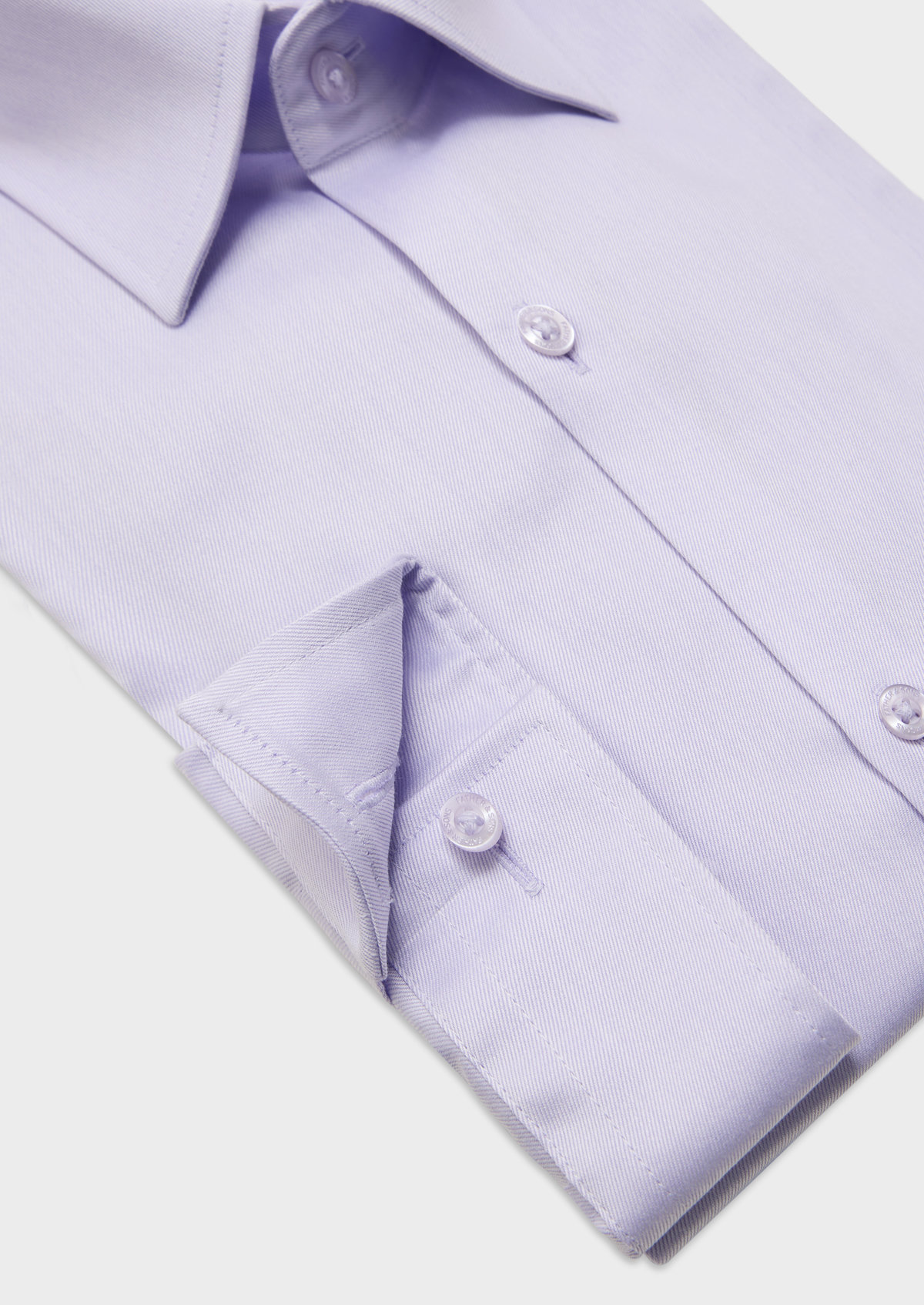 Chemise habillée non-iron Slim en twill de coton uni lilas