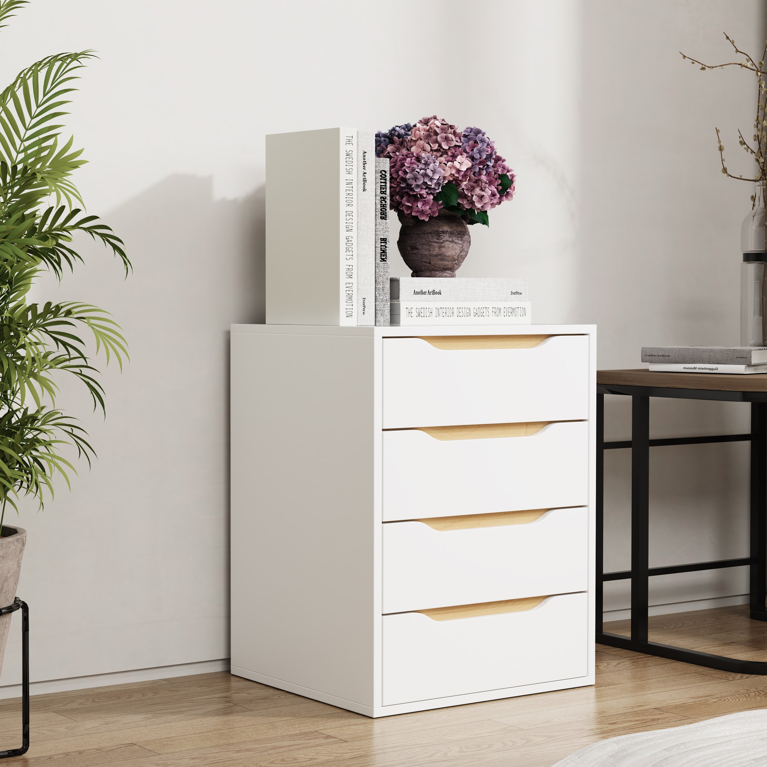 VCM Holz Nachtschrank Beistelltisch Schublade Konsole Nachttisch Malira M