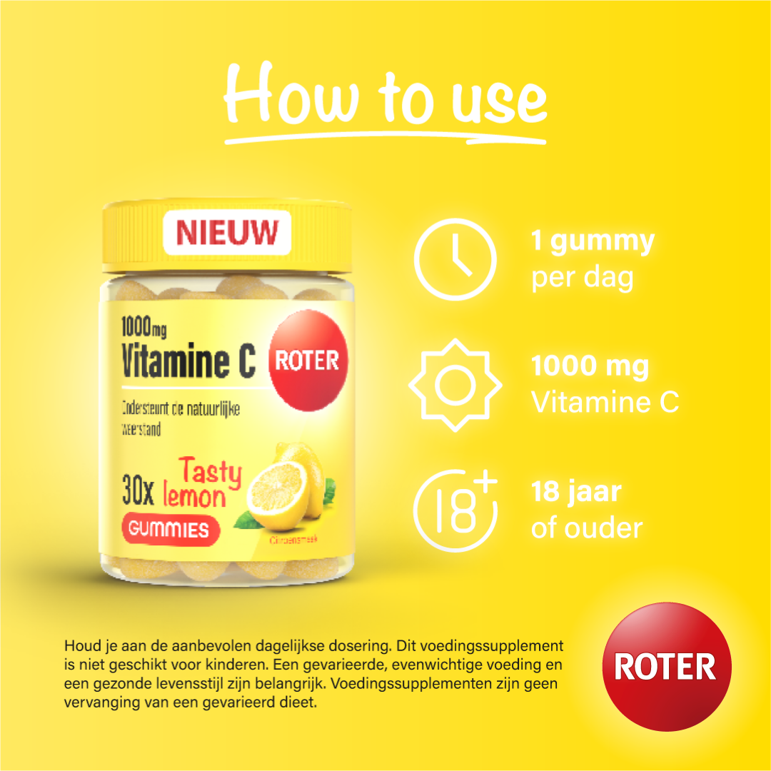 Roter Vitamine C 1000mg Tasty Lemon (30 gummies)