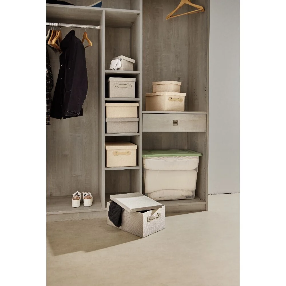 Boîte de rangement coton imprimé fleuri 36xH17x22cm
