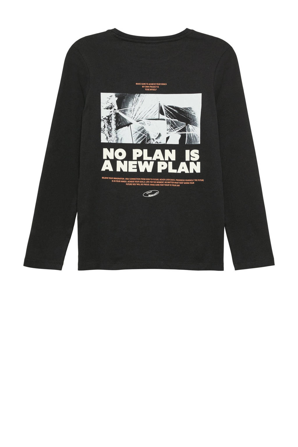 s.Oliver longsleeve met backprint zwart