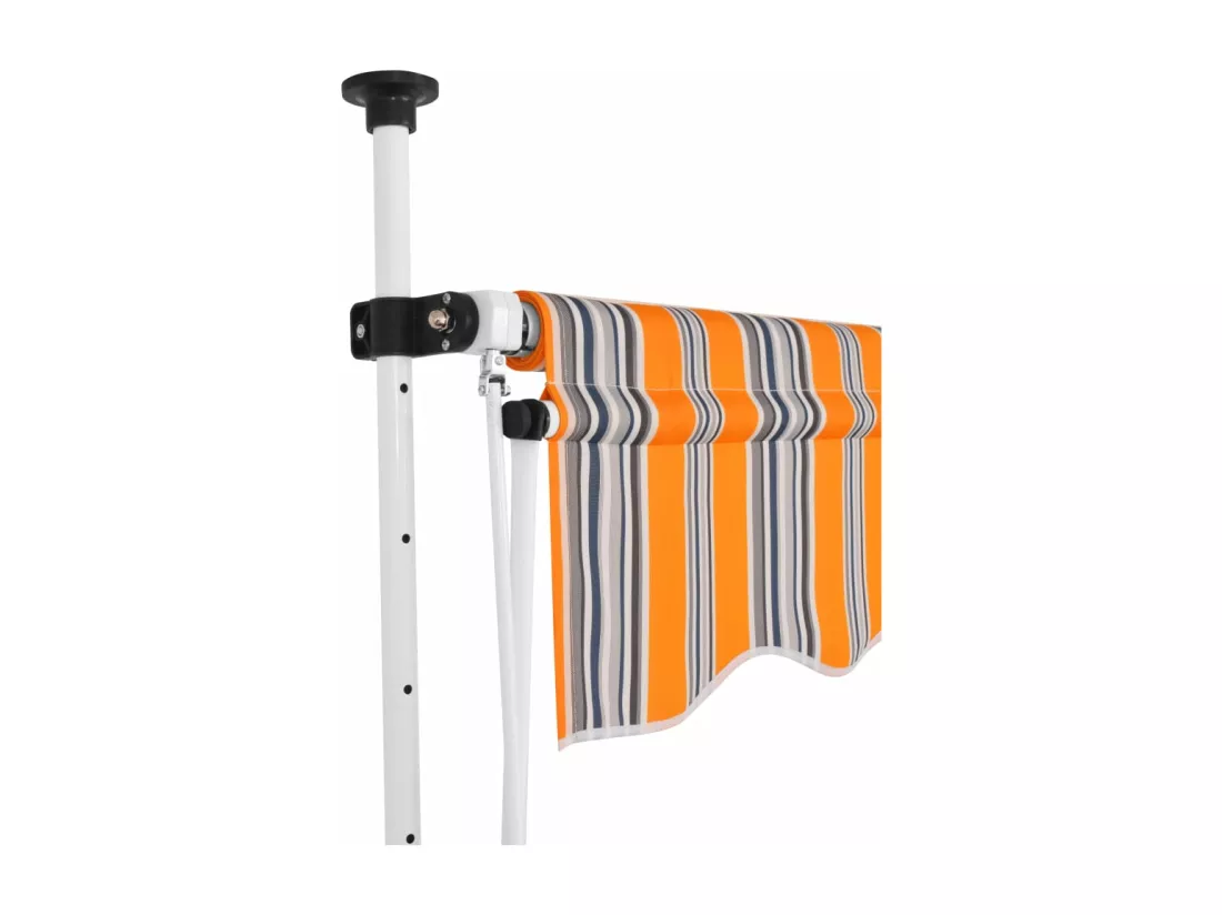 Auvent rétractable manuel 100 cm Rayures jaunes et bleues